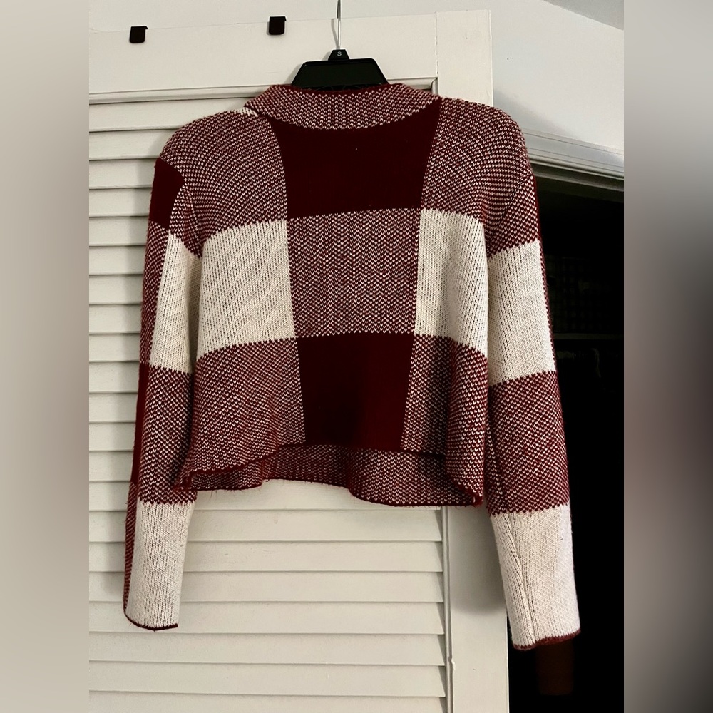 Burgundy Colorblock Mock Neck Sweater (brand unknown*)